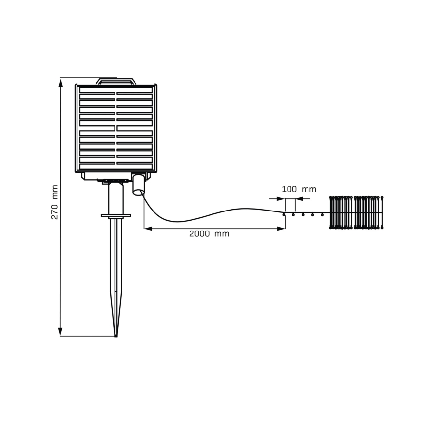 LED Solární dekorační řetěz LED/3,7V 1800 mAh 10 m IP44 + dálkové ovládání