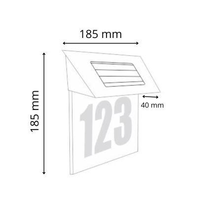 LED Solární domovní číslo LED/1,2V 200 mAh IP44