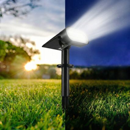 LED Solární lampa 2v1 LED/3,7V 1200 mAh IP54 černá