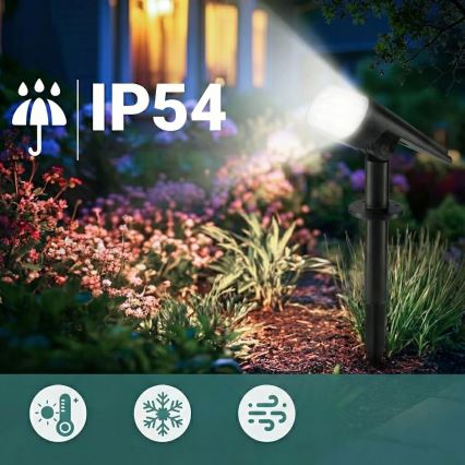 LED Solární lampa 2v1 LED/3,7V 1200 mAh IP54 černá