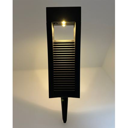 LED Solární lampa 2xLED/1,2V 200 mAh IP44 černá