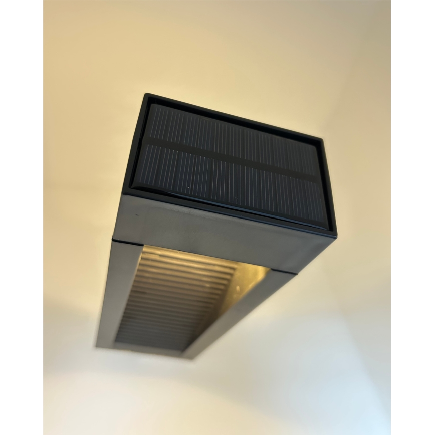 LED Solární lampa 2xLED/1,2V 200 mAh IP44 černá