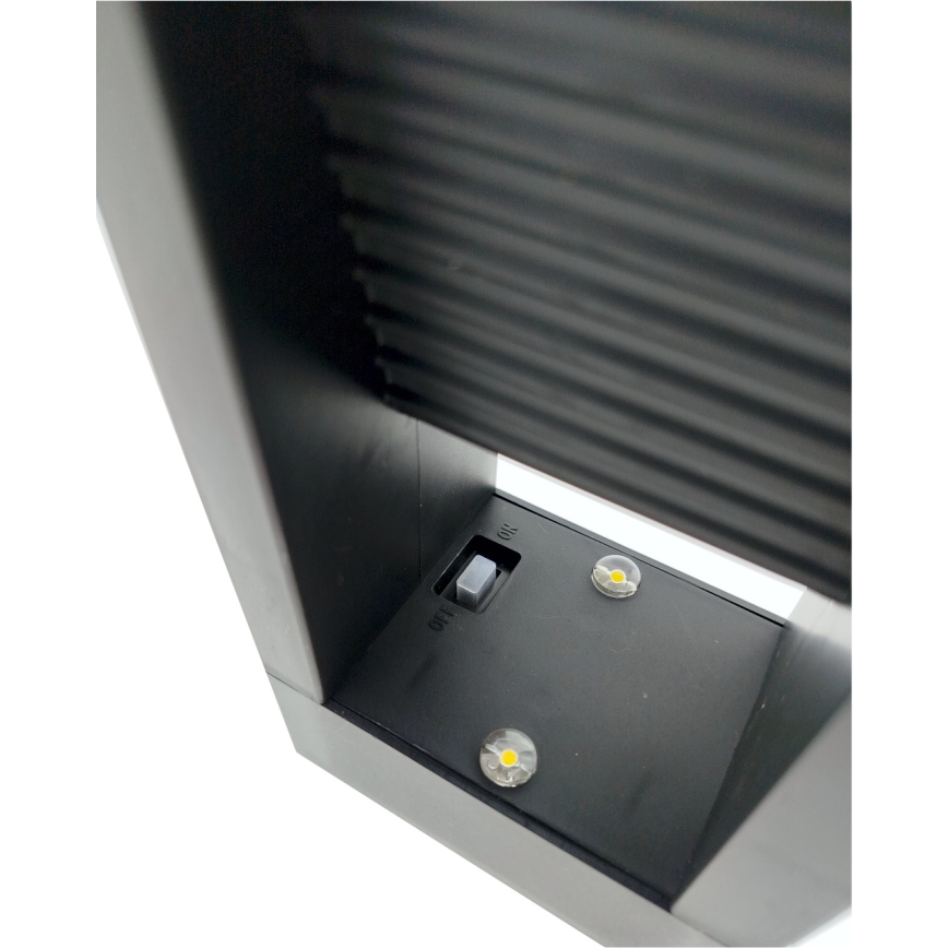 LED Solární lampa 2xLED/1,2V 200 mAh IP44 černá
