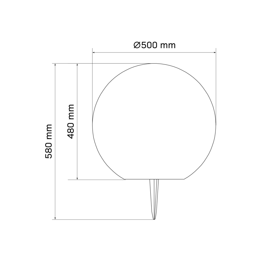 LED Solární lampa BALL LED/3,7V 2000 mAh pr. 50 cm IP65 bílá