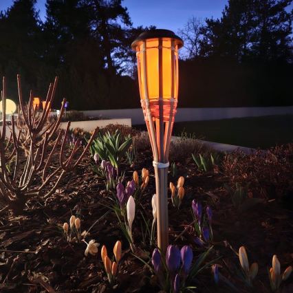 LED Solární lampa BAMBOO LED/1,2V 150 mAh 1800K 56 cm IP44 béžová