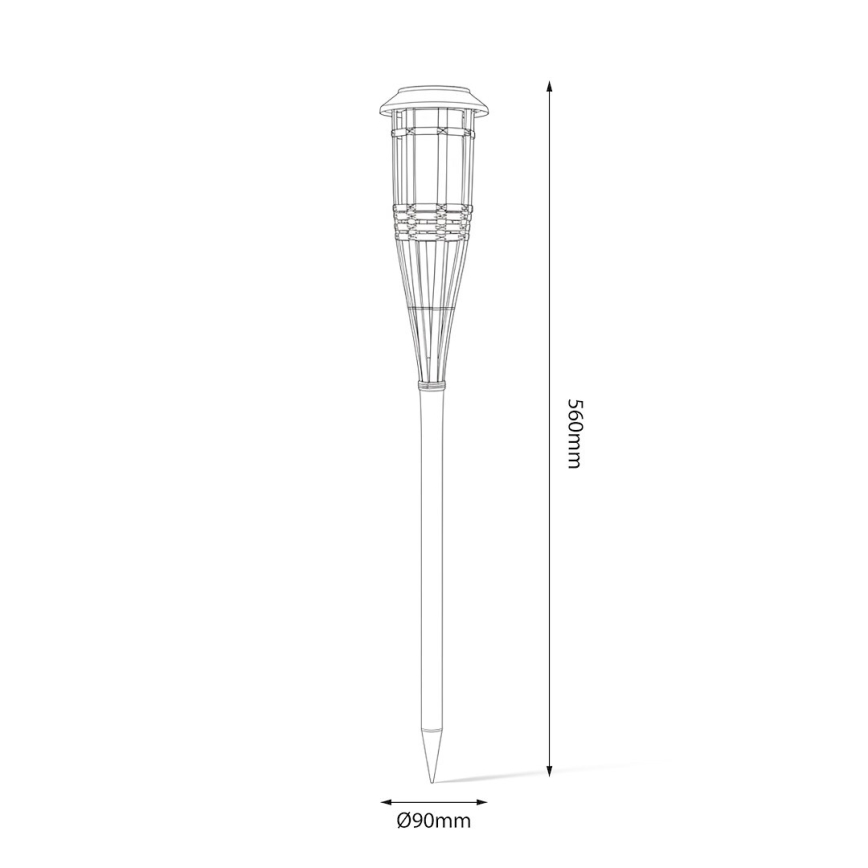LED Solární lampa BAMBOO LED/1,2V 150 mAh 1800K 56 cm IP44 béžová