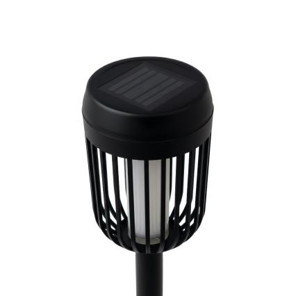 LED Solární lampa FLAME LED/1,2V 100 mAh 1800K 37 cm IP44 černá