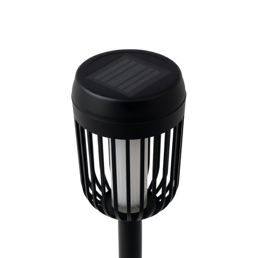 LED Solární lampa FLAME LED/1,2V 100 mAh 1800K 37 cm IP44 černá