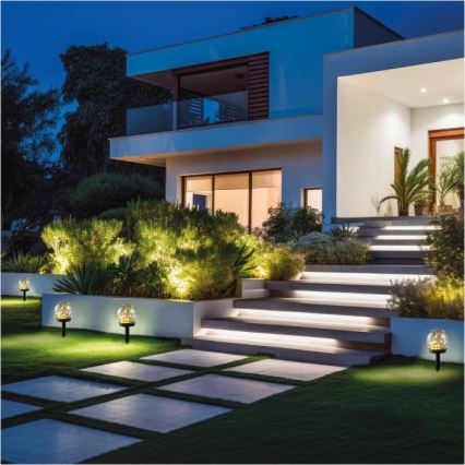 LED Solární lampa GLEAM LED/1,2V 3000K IP44 40 mAh čirá/černá