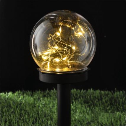 LED Solární lampa GLEAM LED/1,2V 3000K IP44 40 mAh čirá/černá