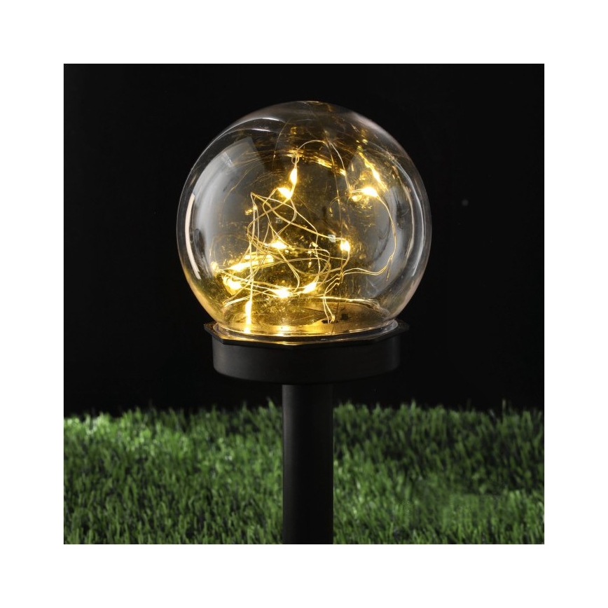 LED Solární lampa GLEAM LED/1,2V 3000K IP44 40 mAh čirá/černá