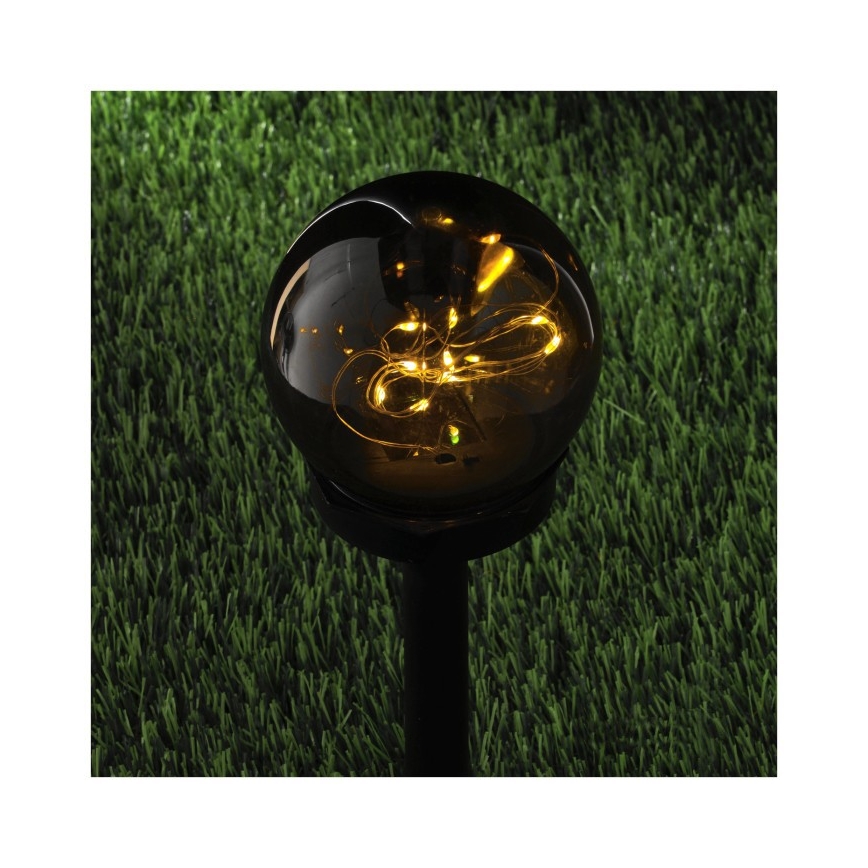 LED Solární lampa GLEAM LED/1,2V 3000K IP44 40 mAh kouřová/černá
