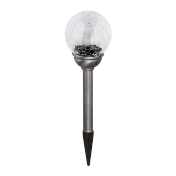 LED Solární lampa KULA LED/1xAA IP44 matný chrom