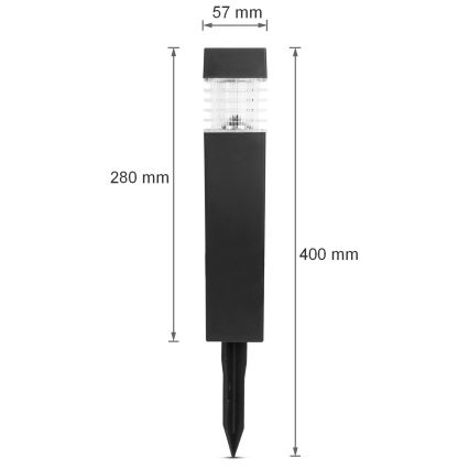 LED Solární lampa LED/1,2V 600mAh IP44 černá