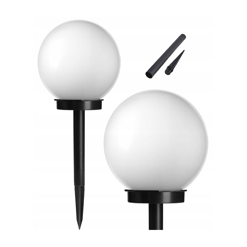 LED Solární lampa LED/1,2V 6500K 200 mAh pr. 10 cm IP44 bílá/černá