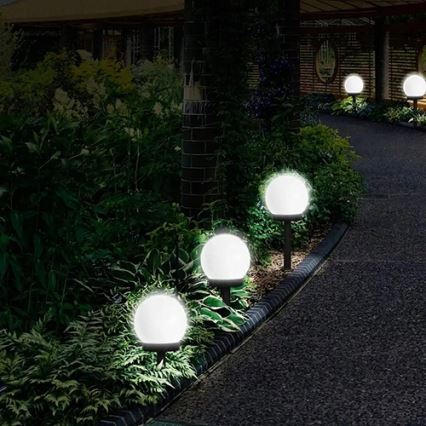 LED Solární lampa LED/1,2V 6500K 200 mAh pr. 15 cm IP44 bílá/černá