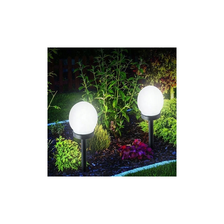 LED Solární lampa LED/1,2V 6500K 200 mAh pr. 15 cm IP44 bílá/černá