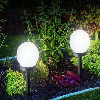 LED Solární lampa LED/1,2V 6500K 200 mAh pr. 20 cm IP44 bílá/černá