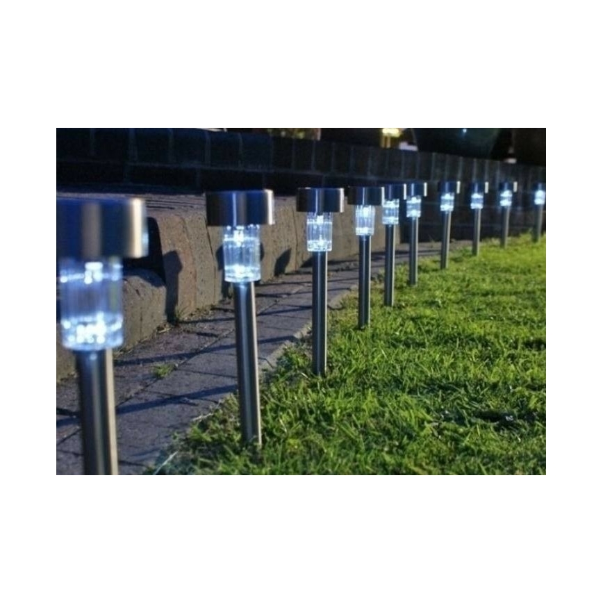 LED Solární lampa LED/2V IP44 matný chrom