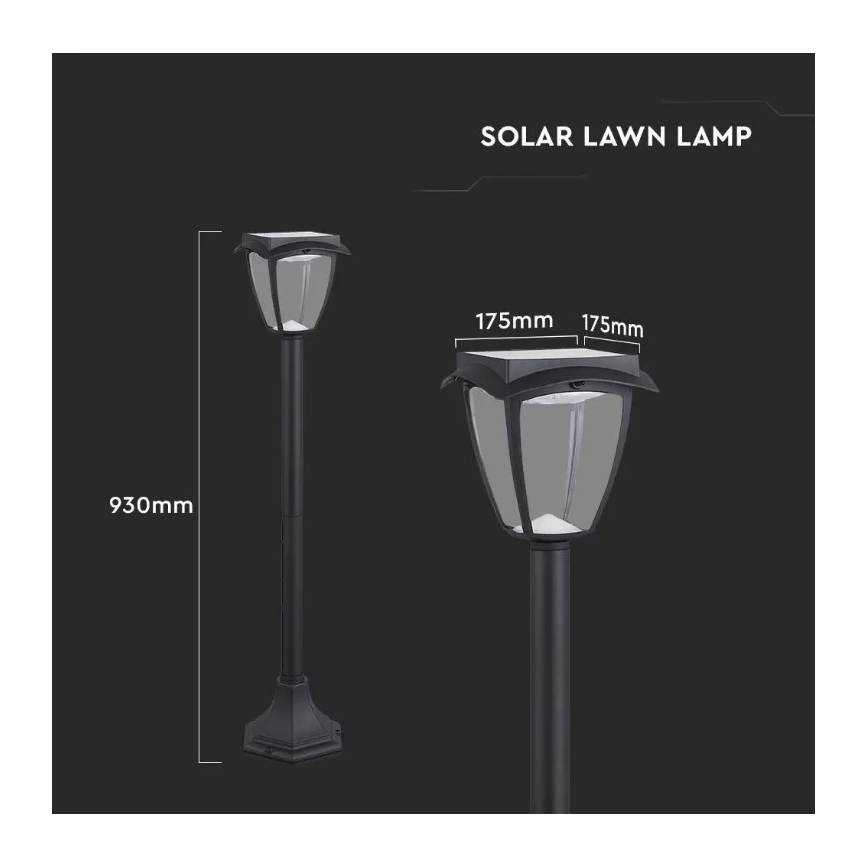 LED Solární lampa LED/2W/230V 93 cm 3000/6000K IP65 2200 mAh