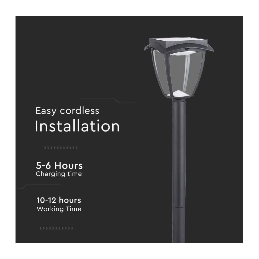 LED Solární lampa LED/2W/230V 93 cm 3000/6000K IP65