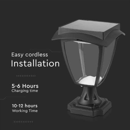 LED Solární lampa LED/2W/3,7V 3000/6000K IP65 2200 mAh