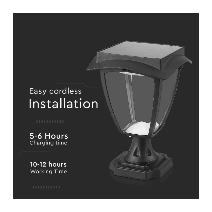 LED Solární lampa LED/2W/3,7V 3000/6000K IP65 2200 mAh