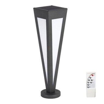 LED Solární lampa LED/2W/3,7V IP65 3000K černá + dálkové ovládání