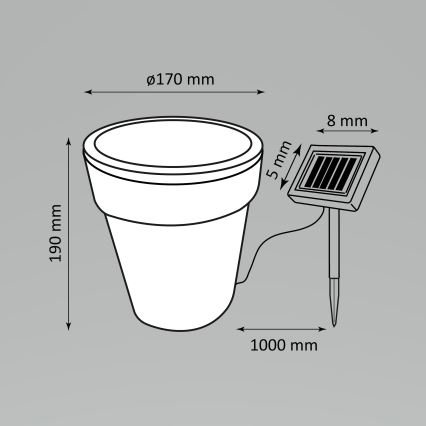 LED Solární lampa POT LED/1,2V IP44