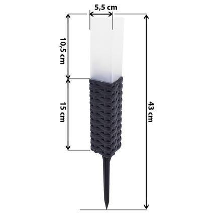 LED Solární lampa RABBIA LED/1,2V 300 mAh IP44
