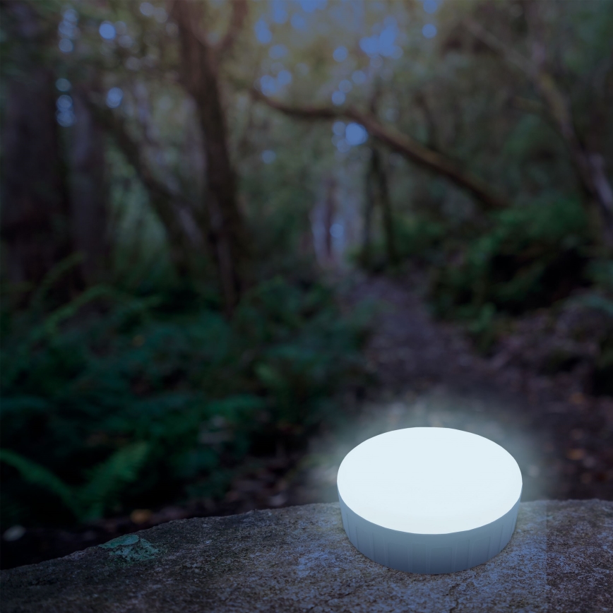 LED Stmívatelná nabíjecí solární lampa s funkcí powerbanky K3 LED/2W/5,5V 6500K IPX4 2400 mAh černá/bílá