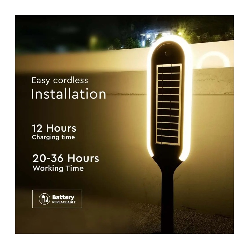 LED Solární lampa se senzorem BOLLARD LED/5W/5,5V 70 cm 3000K IP65