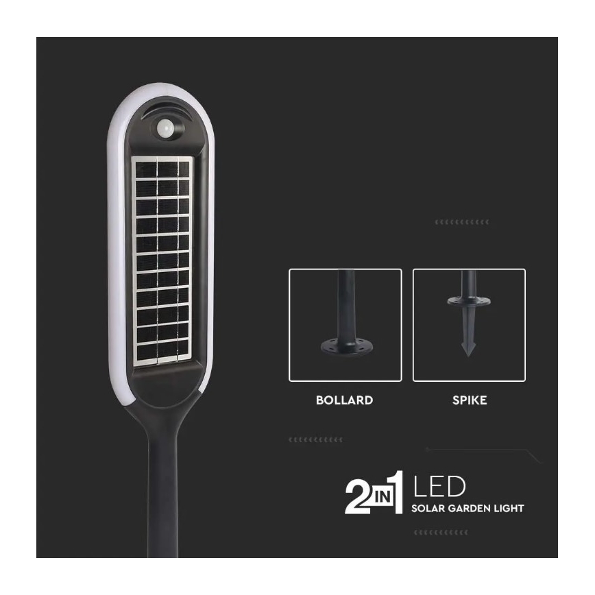 LED Solární lampa se senzorem BOLLARD LED/5W/5,5V 70 cm 3000K IP65