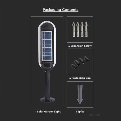 LED Solární lampa se senzorem BOLLARD LED/5W/5,5V 70 cm 4000K IP65