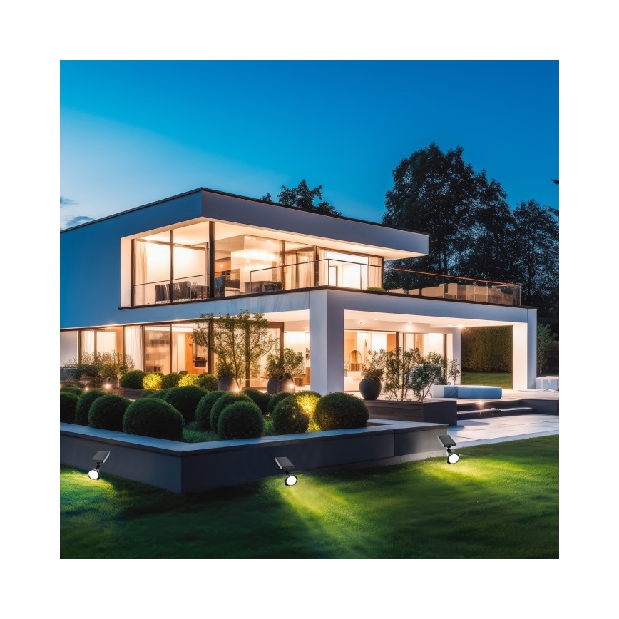 LED Solární lampa se senzorem LANCE LED/3,7V 6000K IP44 1500 mAh