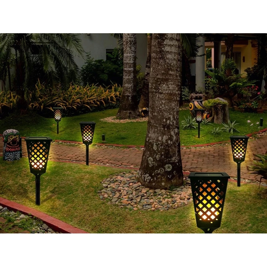 LED Solární lampa se senzorem LED/0,6W/5,5V IP65 107 cm černá