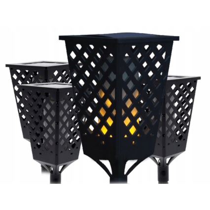 LED Solární lampa se senzorem LED/0,6W/5,5V IP65 2000 mAh 107 cm černá