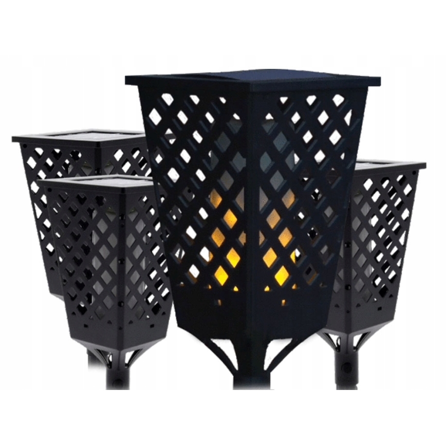 LED Solární lampa se senzorem LED/0,6W/5,5V IP65 2000 mAh 107 cm černá