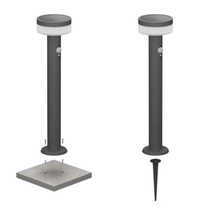 LED Solární lampa se senzorem LED/2W/3,7V 1200 mAh IP44 50 cm