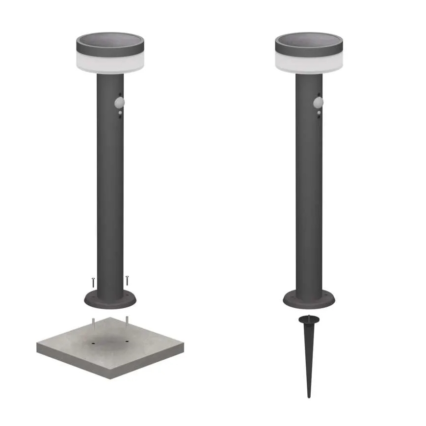 LED Solární lampa se senzorem LED/2W/3,7V 1200 mAh IP44 50 cm
