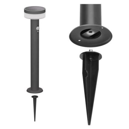 LED Solární lampa se senzorem LED/2W/3,7V 1200 mAh IP44 80 cm