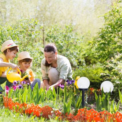 LED Solární lampa se senzorem SPHERE LED/1,2V 4000K IP44 40 mAh pr. 10 cm