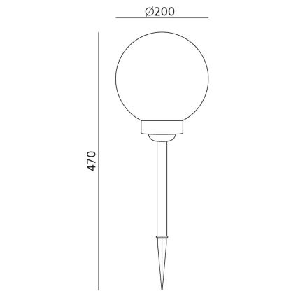 LED Solární lampa SOLIS LED/0,24W/1,2V 300mAh pr. 20 cm IP44