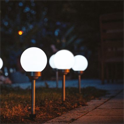 LED Solární lampa SPHERE LED/1,2V 4000K IP44 200 mAh pr. 20 cm