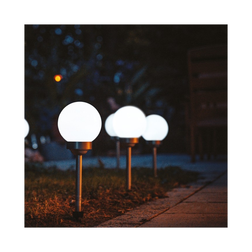 LED Solární lampa SPHERE LED/1,2V 4000K IP44 200 mAh pr. 20 cm