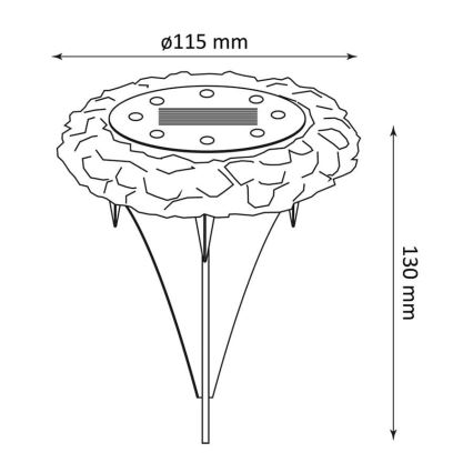 LED Solární lampa STONE LED/1,2V IP44