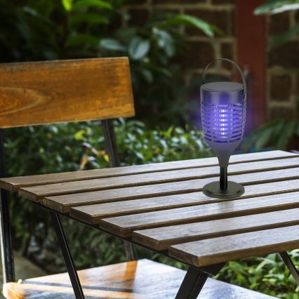 LED Solární lapač hmyzu 3v1 LED/1,3W/3,7V IP24 20 m² 2200 mAh
