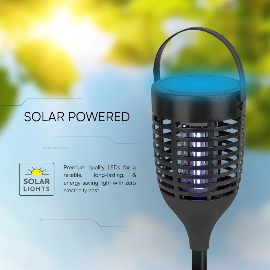 LED Solární lapač hmyzu 3v1 LED/1,3W/3,7V IP24 20 m² 2200 mAh