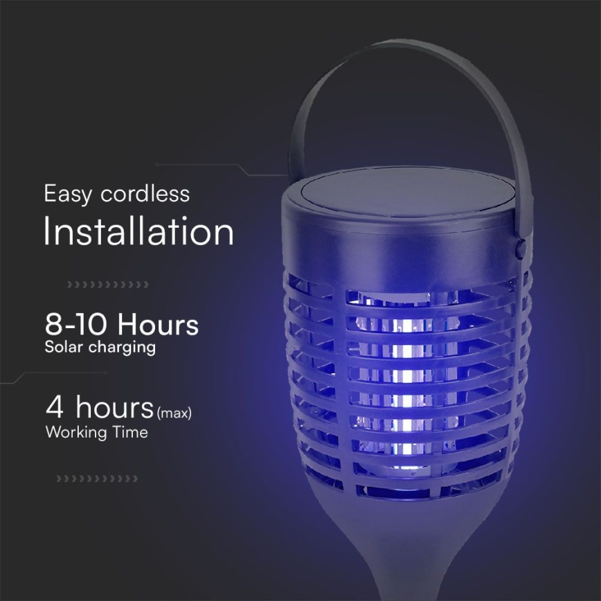 LED Solární lapač hmyzu 3v1 LED/1,3W/3,7V IP24 20 m² 2200 mAh