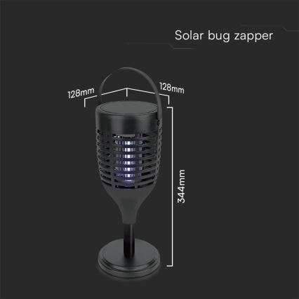 LED Solární lapač hmyzu 3v1 LED/1,3W/3,7V IP24 20 m² 2200 mAh